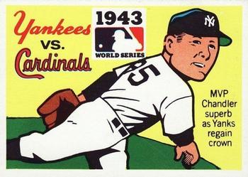 1971 Fleer World Series (Black Backs) #41 1943 - Yankees vs. Cardinals - Spud Chandler Front