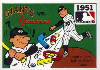 1971 Fleer World Series (Black Backs) #49 1951 - Giants vs. Yankees - Ed Lopat Front