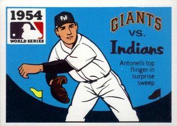 1971 Fleer World Series (Black Backs) #52 1954 - Giants vs. Indians - Johnny Antonelli Front