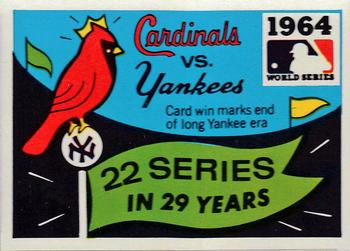 1971 Fleer World Series (Black Backs) #62 1964 - Cardinals vs.Yankees Front