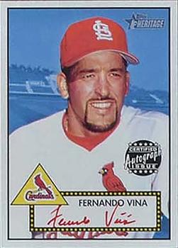 2001 Topps Heritage - Autographs Red Ink #THA-FV Fernando Vina Front