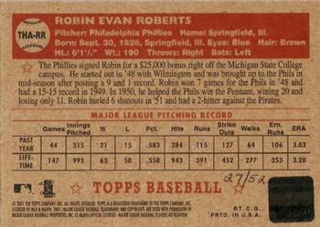 2001 Topps Heritage - Autographs Red Ink #THA-RR Robin Roberts Back