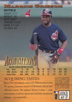 1997 Finest #219 Marquis Grissom Back
