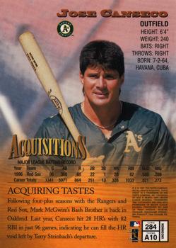 1997 Finest #284 Jose Canseco Back