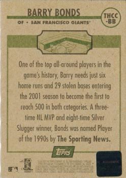 2001 Topps Heritage - Clubhouse Collection Relics #THCC-BB Barry Bonds Back