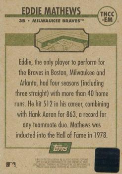 2001 Topps Heritage - Clubhouse Collection Relics #THCC-EM Eddie Mathews Back