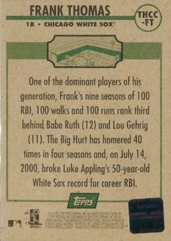 2001 Topps Heritage - Clubhouse Collection Relics #THCC-FT Frank Thomas Back
