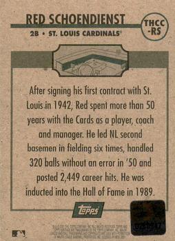 2001 Topps Heritage - Clubhouse Collection Relics #THCC-RS Red Schoendienst Back