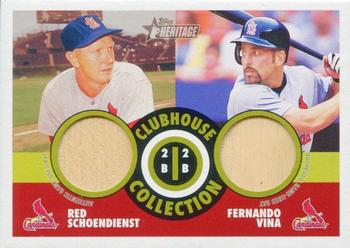 2001 Topps Heritage - Clubhouse Collection Relics #THCC-RSFV Red Schoendienst / Fernando Vina Front