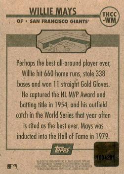 2001 Topps Heritage - Clubhouse Collection Relics #THCC-WM Willie Mays Back