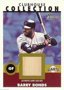 2001 Topps Heritage - Clubhouse Collection Relics #THCC-BB Barry Bonds Front