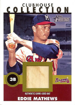2001 Topps Heritage - Clubhouse Collection Relics #THCC-EM Eddie Mathews Front