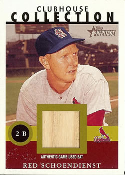 2001 Topps Heritage - Clubhouse Collection Relics #THCC-RS Red Schoendienst Front