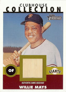 2001 Topps Heritage - Clubhouse Collection Relics #THCC-WM Willie Mays Front