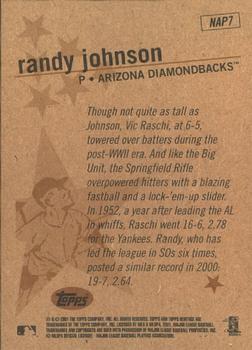 2001 Topps Heritage - New Age Performers #NAP7 Randy Johnson Back