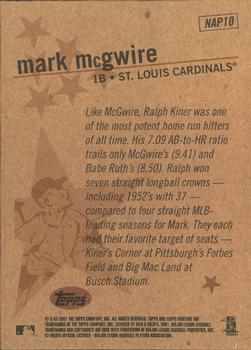 2001 Topps Heritage - New Age Performers #NAP10 Mark McGwire Back
