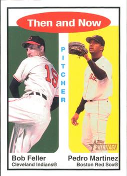 2001 Topps Heritage - Then and Now #TH8 Bob Feller / Pedro Martinez Front