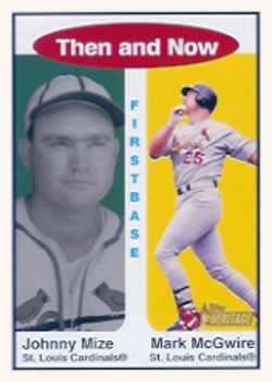 2001 Topps Heritage - Then and Now #TH7 Johnny Mize / Mark McGwire Front