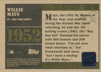2001 Topps Heritage - Time Capsule #THTC-WM Willie Mays Back