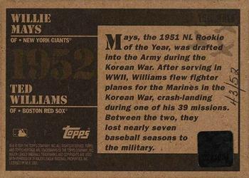 2001 Topps Heritage - Time Capsule #THTC-WMTW Willie Mays / Ted Williams Back