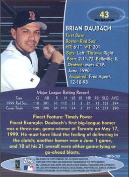 2000 Finest - Refractors #43 Brian Daubach Back