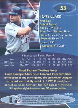 2000 Finest - Refractors #53 Tony Clark Back