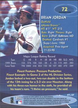 2000 Finest - Refractors #72 Brian Jordan Back