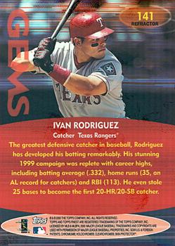 2000 Finest - Refractors #141 Ivan Rodriguez Back