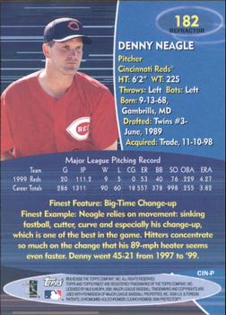 2000 Finest - Refractors #182 Denny Neagle Back