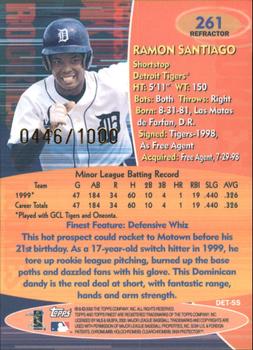 2000 Finest - Refractors #261 Ramon Santiago Back