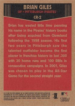 2002 Topps Heritage - Classic Renditions #CR-2 Brian Giles Back