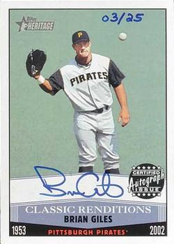 2002 Topps Heritage - Classic Renditions Autographs #CRABG Brian Giles Front