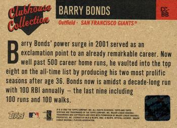 2002 Topps Heritage - Clubhouse Collection #CC-BB Barry Bonds Back