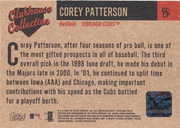2002 Topps Heritage - Clubhouse Collection #CC-CP Corey Patterson Back
