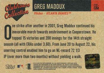 2002 Topps Heritage - Clubhouse Collection #CC-GM Greg Maddux Back