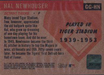 2002 Topps Heritage - Grandstand Glory #GG-HN Hal Newhouser Back