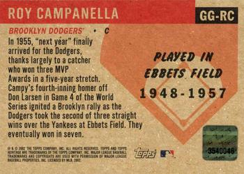 2002 Topps Heritage - Grandstand Glory #GG-RC Roy Campanella Back