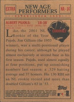 2002 Topps Heritage - New Age Performers #NA-14 Albert Pujols Back