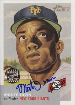 2002 Topps Heritage - Real One Autographs #RO-MI Monte Irvin Front
