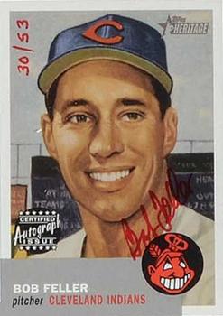 2002 Topps Heritage - Real One Autographs Red Ink #RO-BF Bob Feller Front