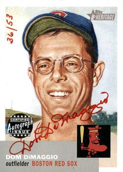 2002 Topps Heritage - Real One Autographs Red Ink #RO-DD Dom DiMaggio Front