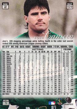 1997 Flair Showcase #109 Jose Canseco Back
