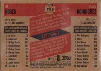 2002 Topps Heritage - Then and Now #TN8 Al Rosen / Alex Rodriguez Back
