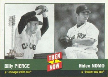 2002 Topps Heritage - Then and Now #TN10 Billy Pierce / Hideo Nomo Front