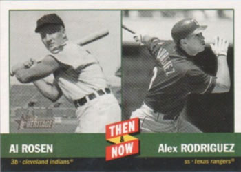 2002 Topps Heritage - Then and Now #TN2 Al Rosen / Alex Rodriguez Front