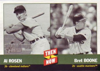 2002 Topps Heritage - Then and Now #TN6 Al Rosen / Bret Boone Front