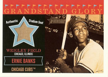 2003 Topps Heritage - Grandstand Glory Stadium Relics #GG-EB Ernie Banks Front