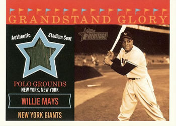 2003 Topps Heritage - Grandstand Glory Stadium Relics #GG-WM Willie Mays Front
