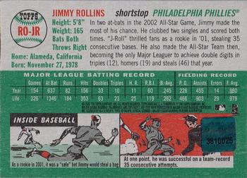 2003 Topps Heritage - Real One Autographs #RO-JR Jimmy Rollins Back