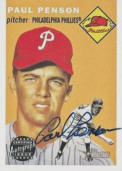 2003 Topps Heritage - Real One Autographs #RO-PP Paul Penson Front